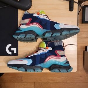 Moncler Leave No Trace High-Top Sock Sneakers, Multicolor, Size 43 EU (10D US)